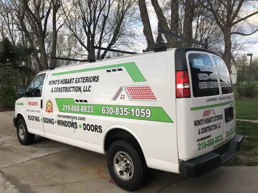 White service van with business lettering