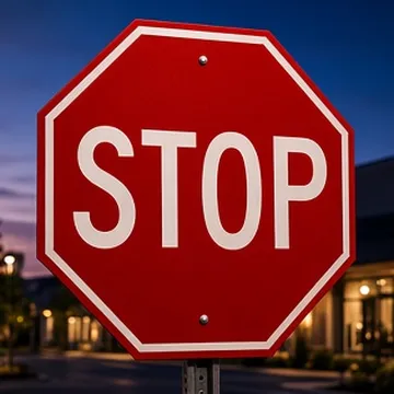 Red stop sign